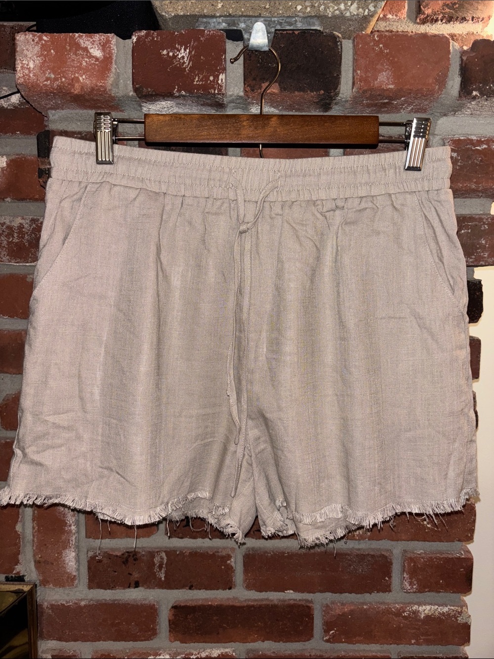 Altar'd State High-Waist Drawstring Shorts - Light Beige women’s Sz Large
